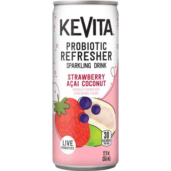 KeVita Priobiotic Refresher Sparkling Strawberry Acai Coconut  Image Of KeVita Priobiotic Refresher Sparkling Strawberry Acai Coconut  SKU: 322701