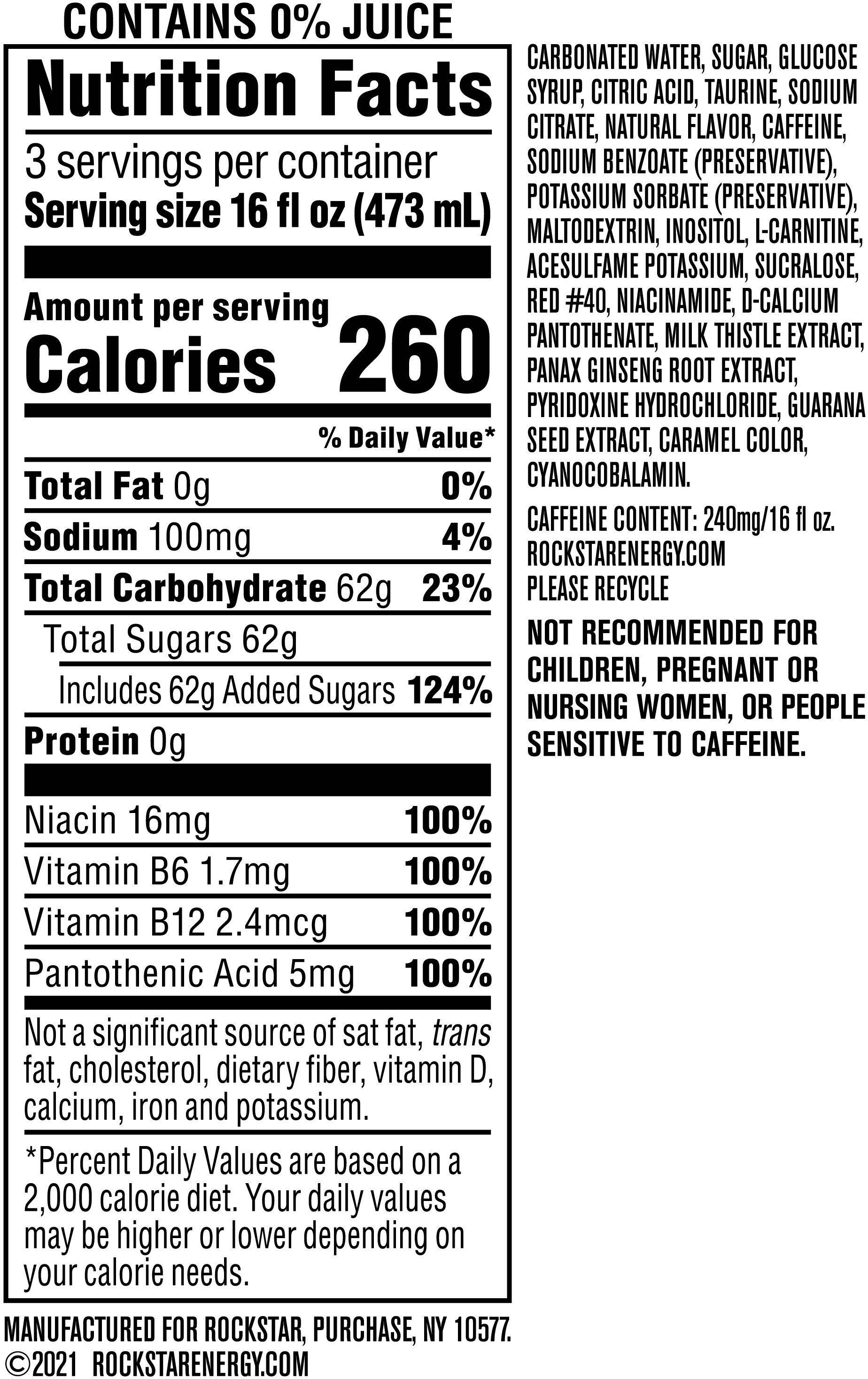 Image describing nutrition information for product {0}
