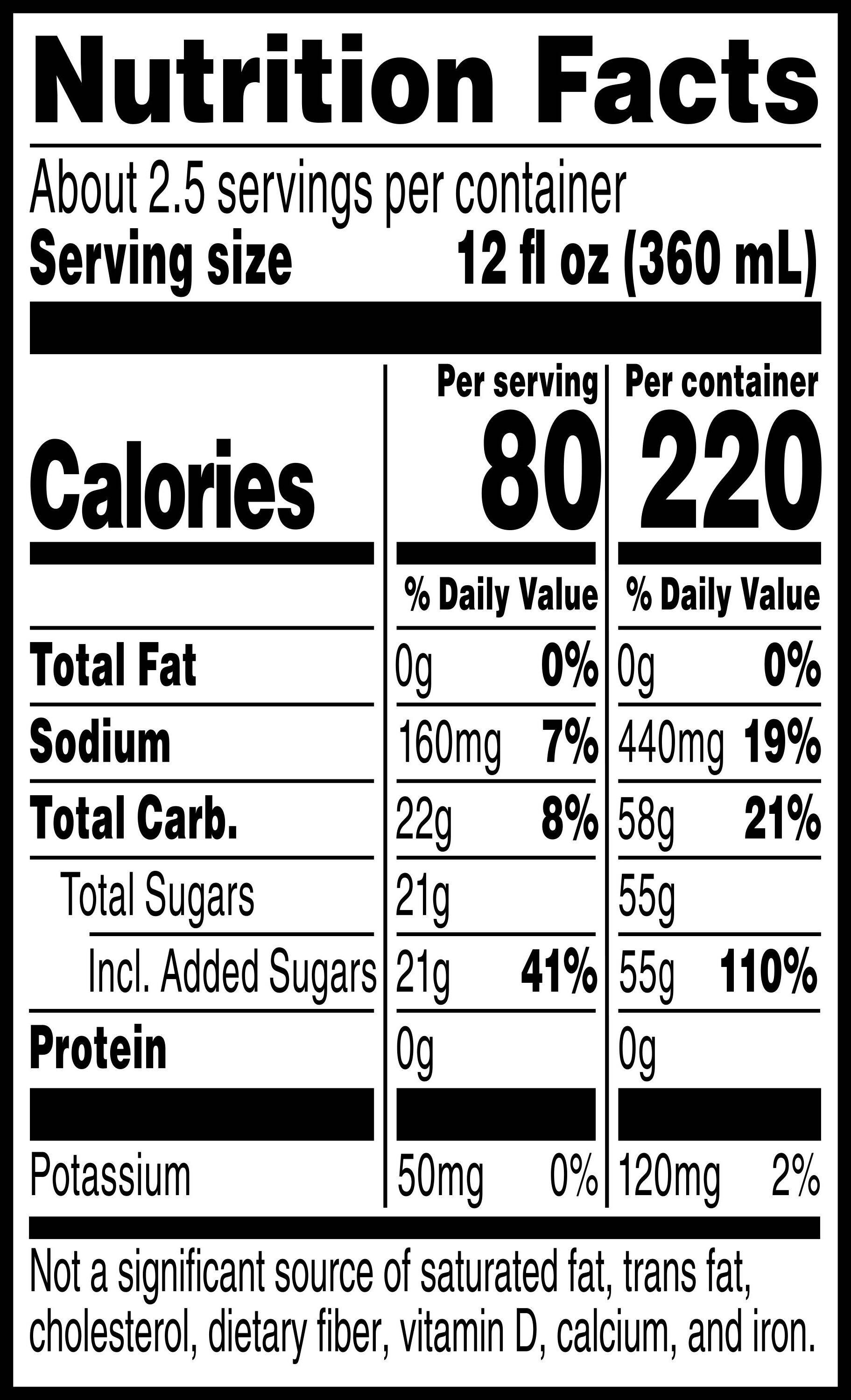 Image describing nutrition information for product Gatorade Glacier Freeze