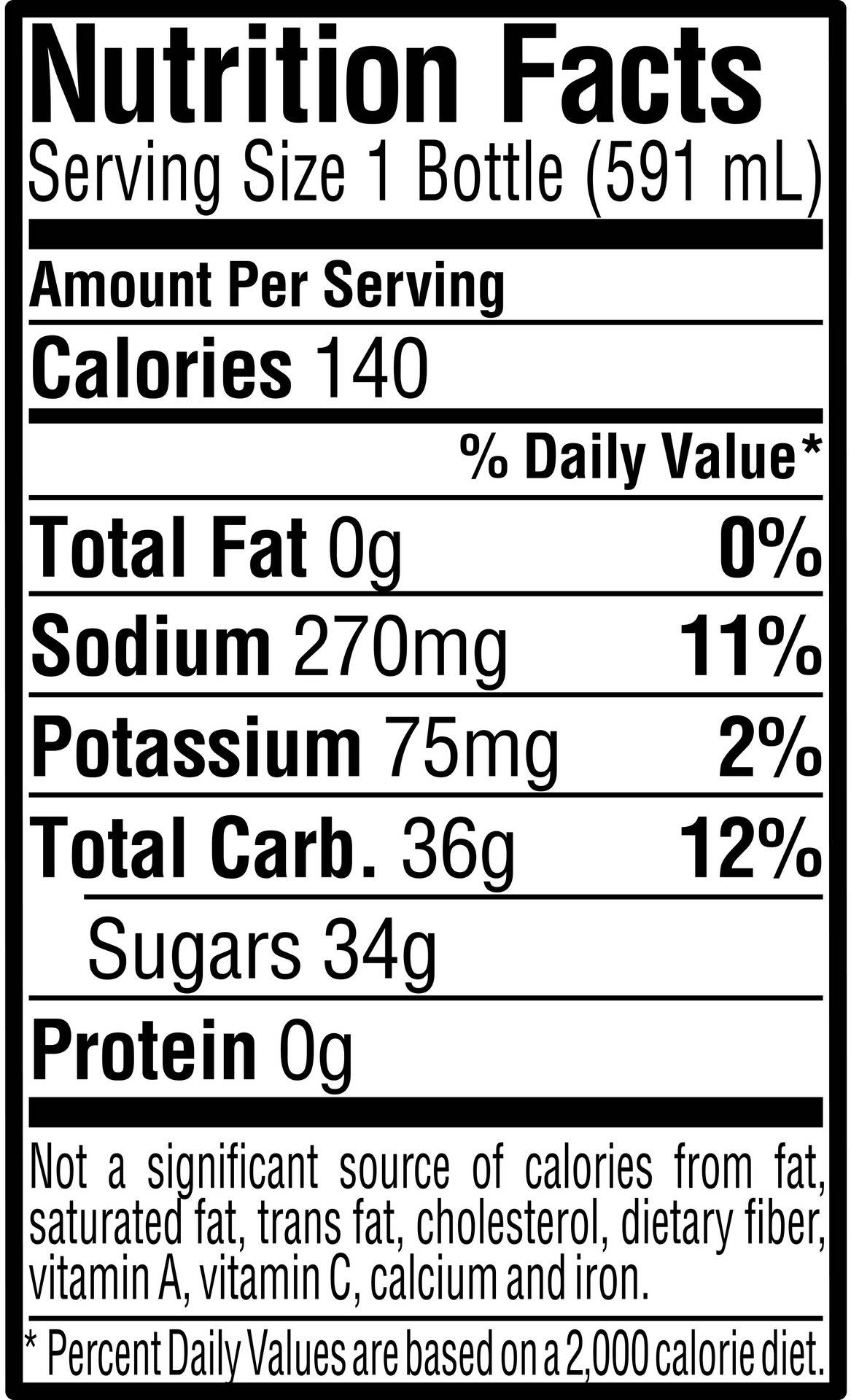 Image describing nutrition information for product Gatorade Fierce Grape (PRP)