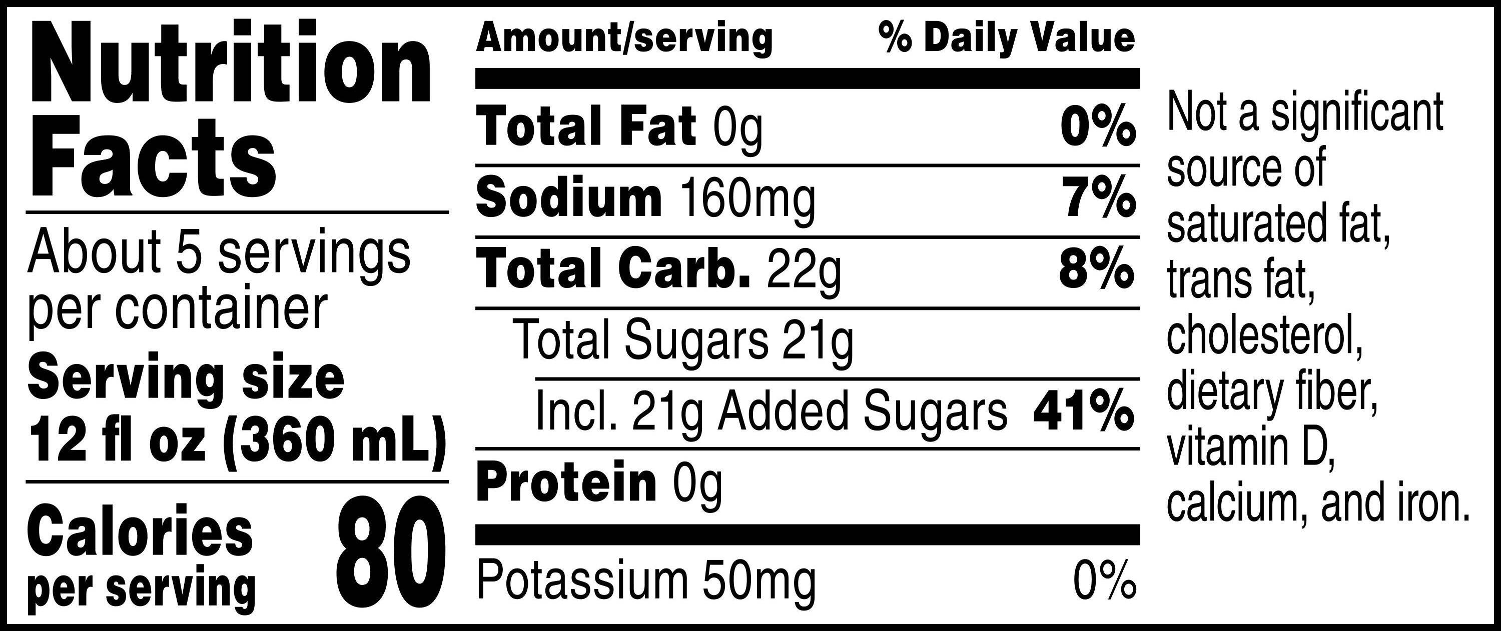 Image describing nutrition information for product Gatorade Fruit Punch
