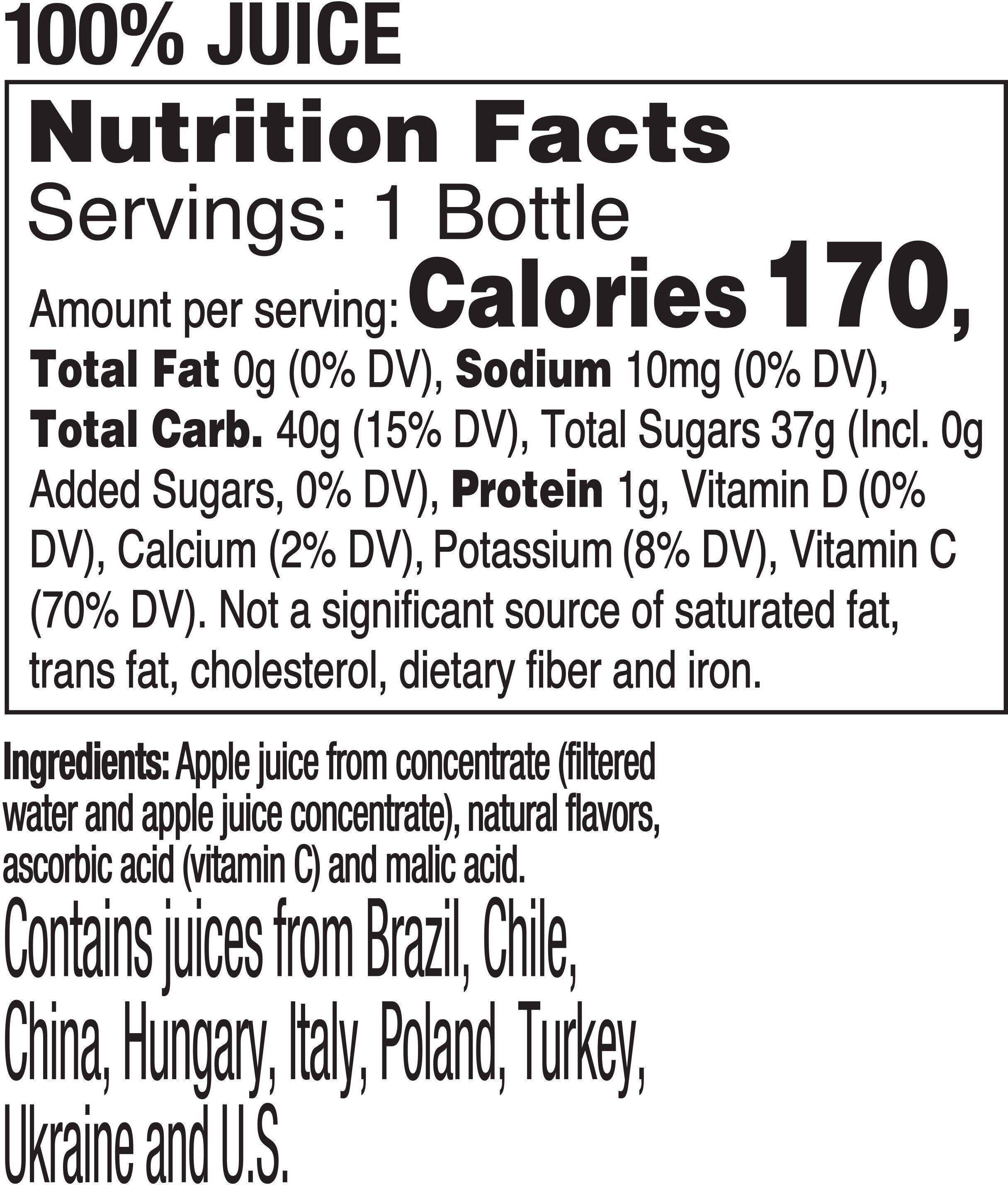 Image describing nutrition information for product Tropicana Apple 