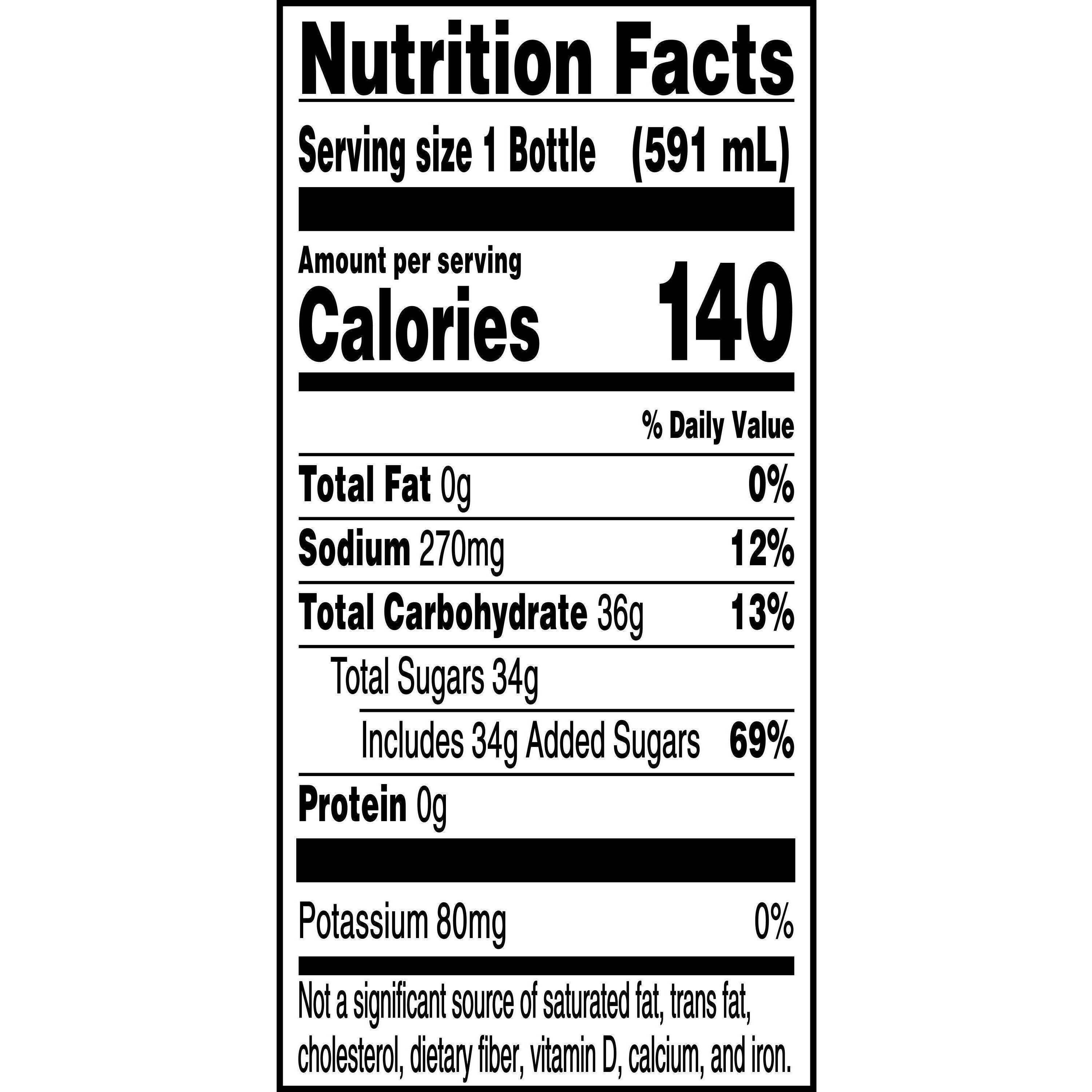 Image describing nutrition information for product Gatorade Fruit Punch