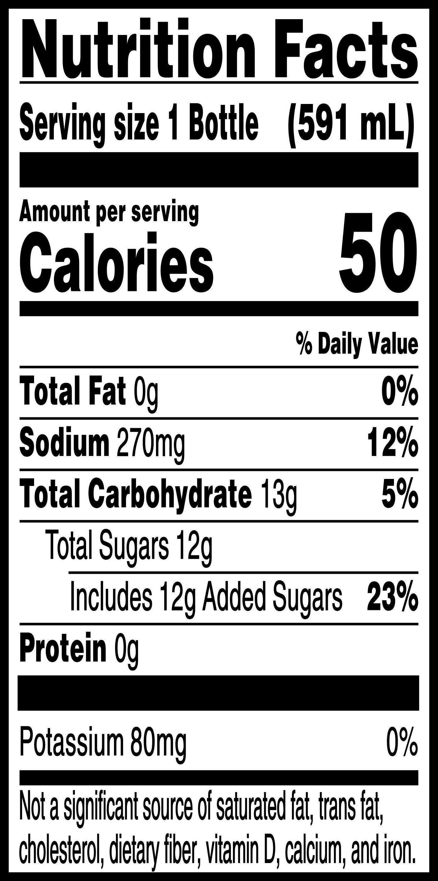 Image describing nutrition information for product Gatorade G2 Fruit Punch