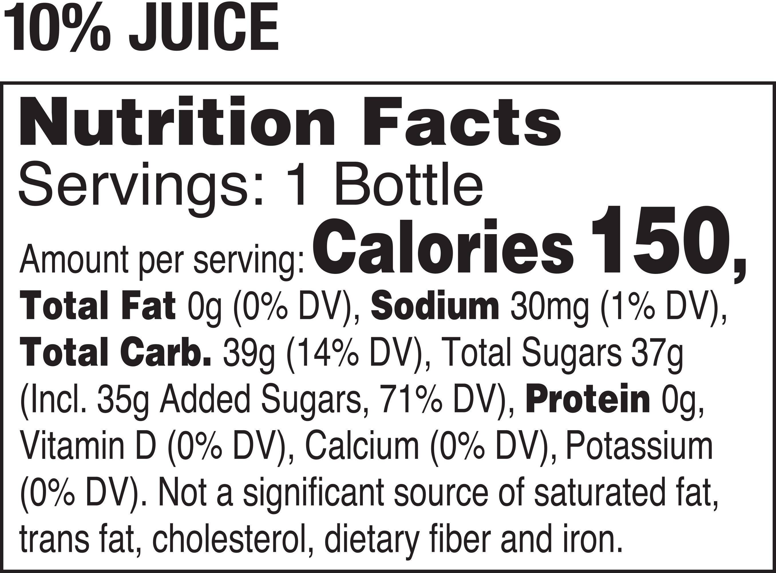 Image describing nutrition information for product Tropicana Coastal Groveland Lemonade