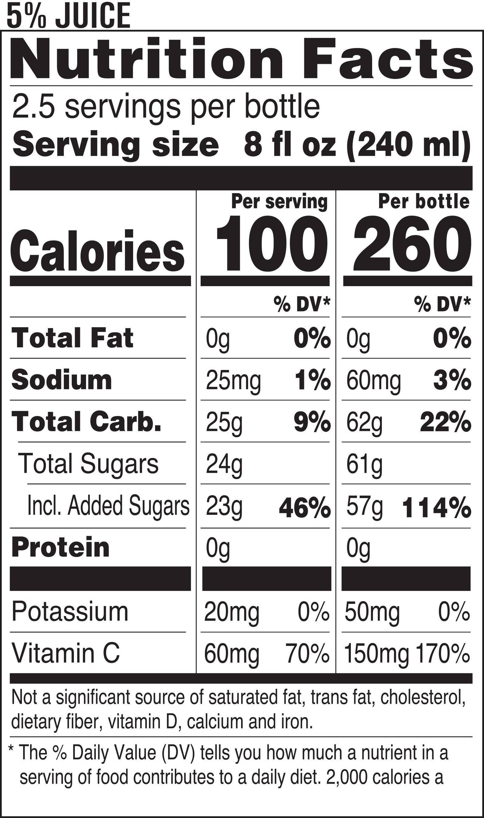 Image describing nutrition information for product Twister Cherry Berry Blast