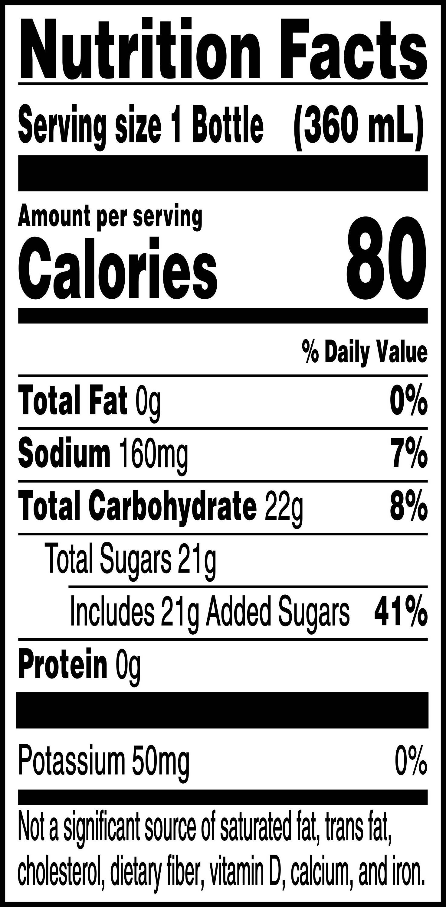 Image describing nutrition information for product Gatorade Ice Punch