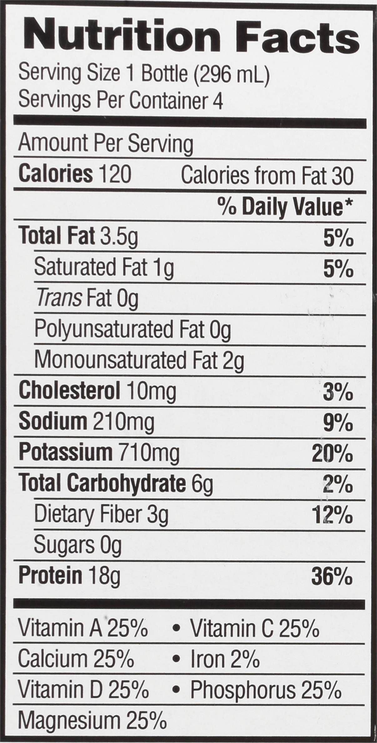 Image describing nutrition information for product Muscle Milk Chocolate