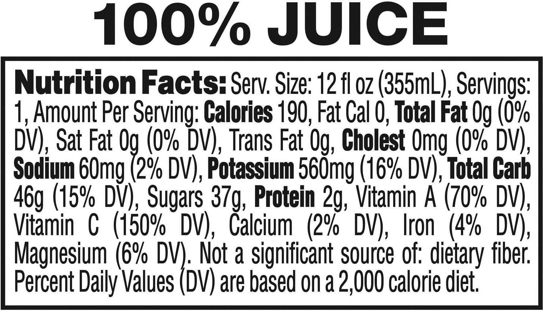 Image describing nutrition information for product Tropicana Farmstand Strawberry Banana