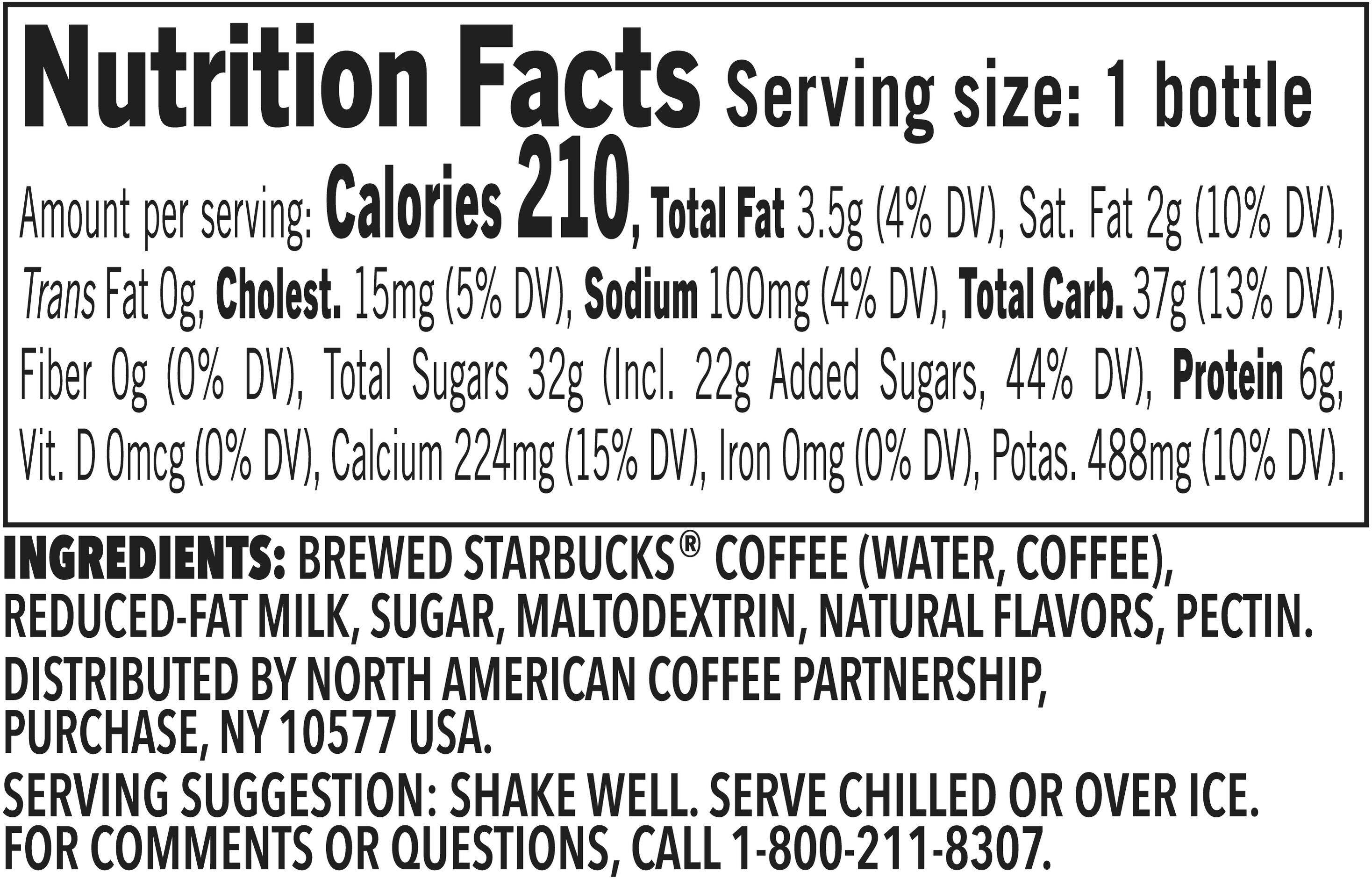 Image describing nutrition information for product Frappuccino Caramel