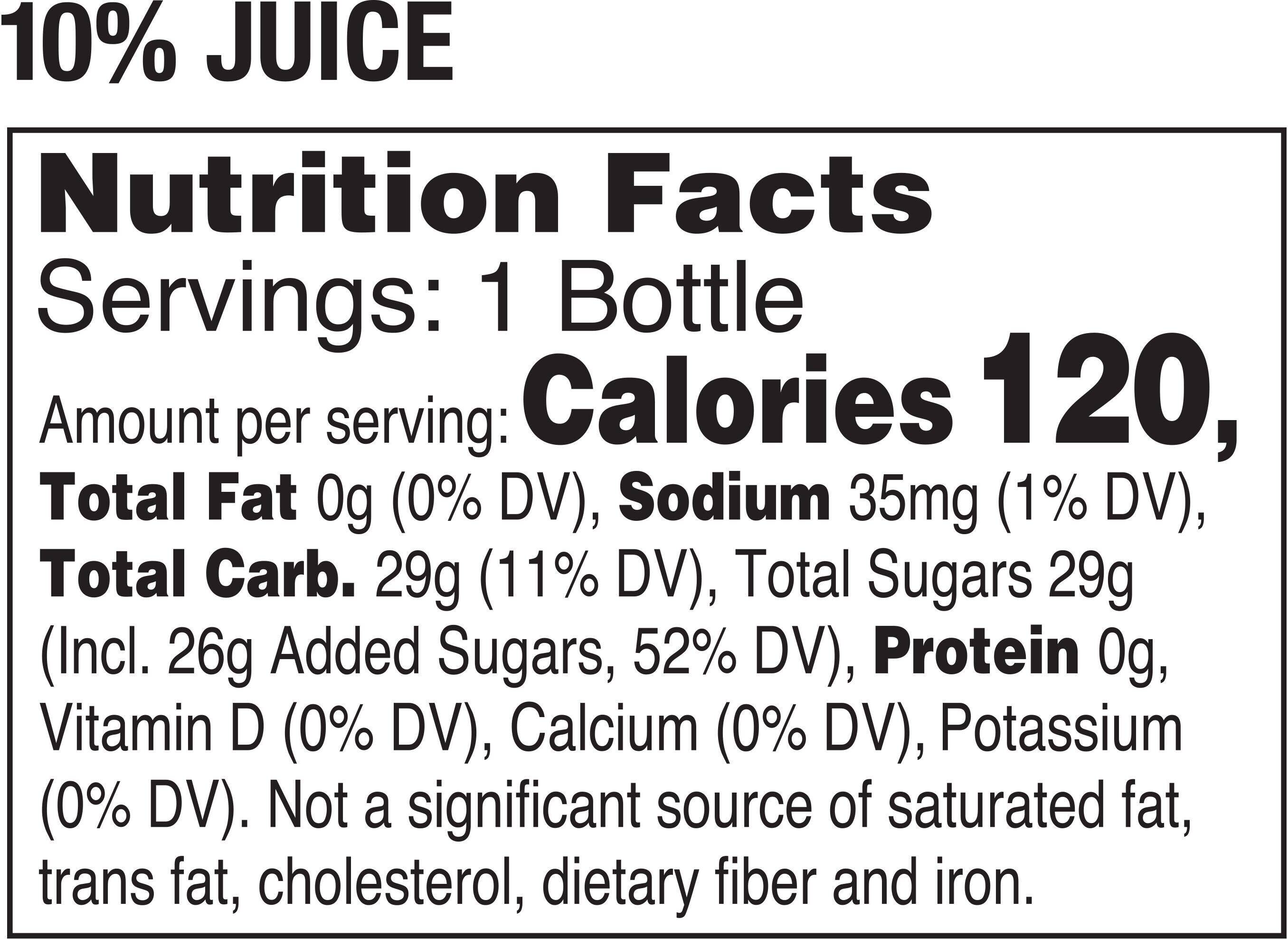Image describing nutrition information for product Tropicana Pure Premium Watermelon