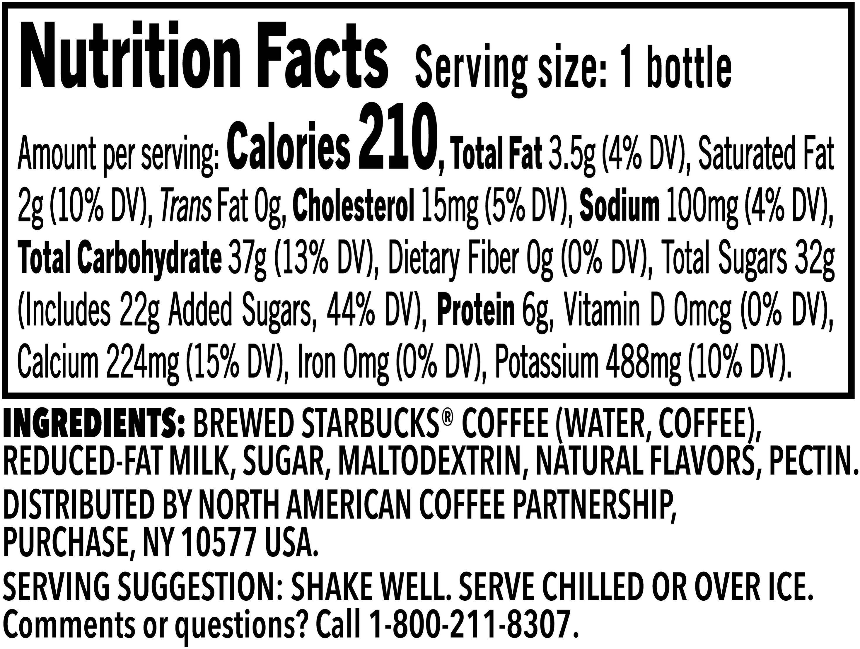 Image describing nutrition information for product Frappuccino Caramel