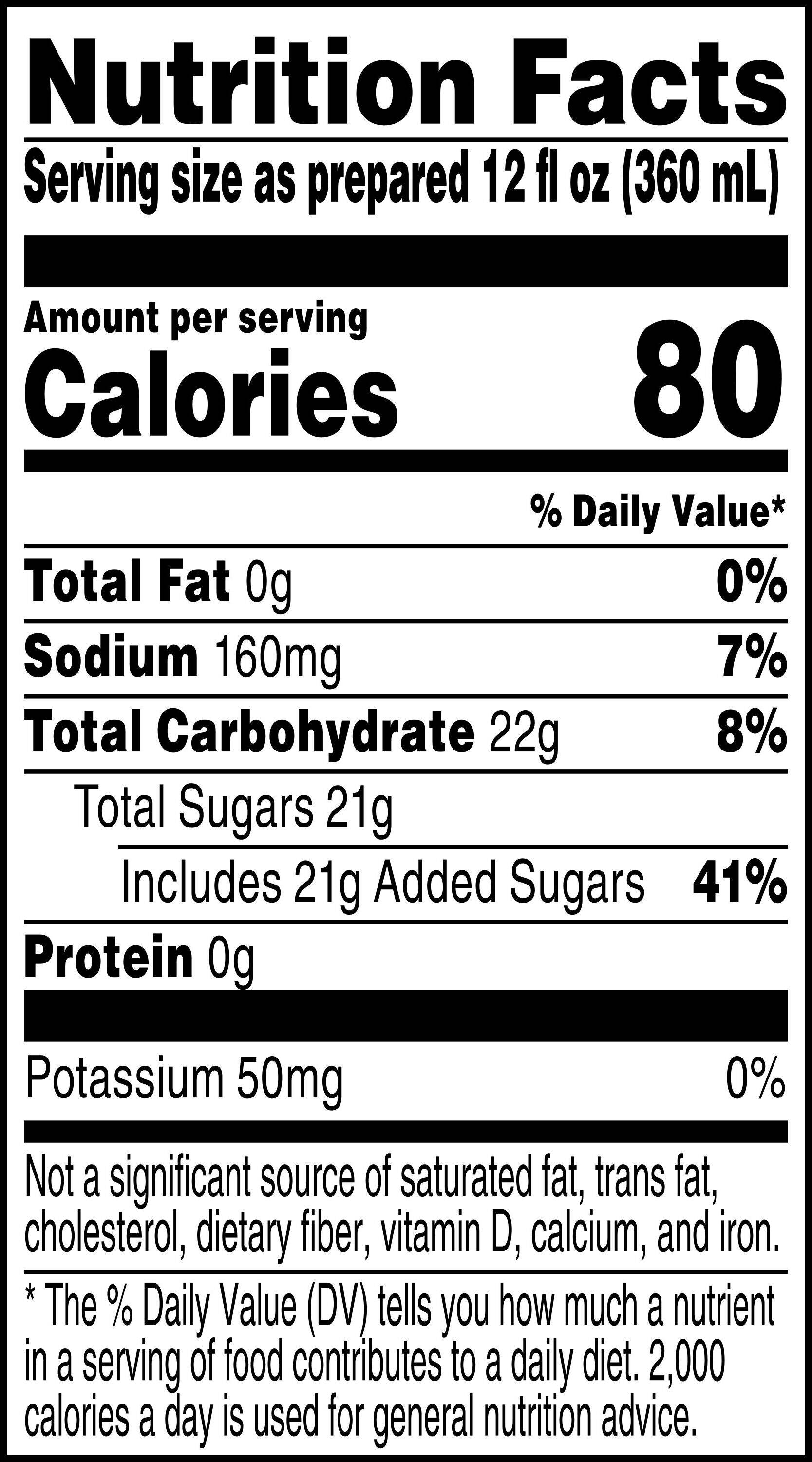 Image describing nutrition information for product Gatorade Lemon Lime (Fountain)