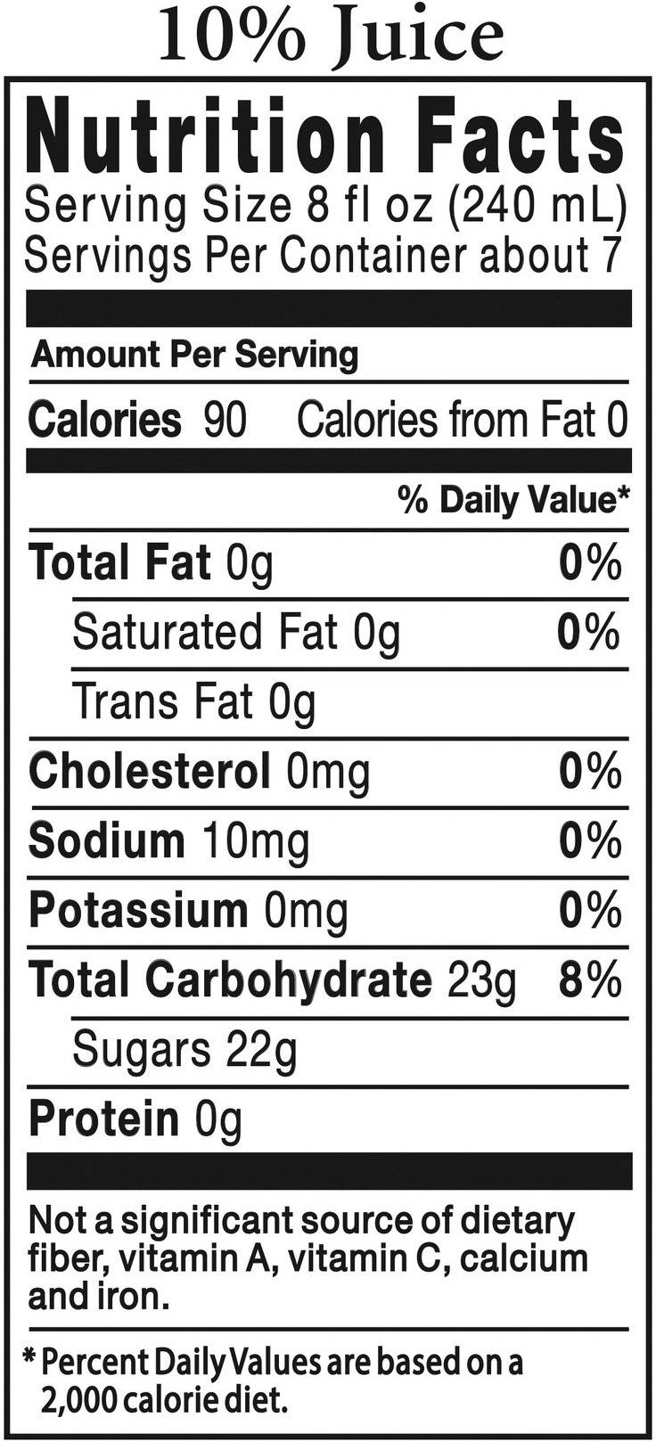 Image describing nutrition information for product Tropicana Pure Premium Watermelon