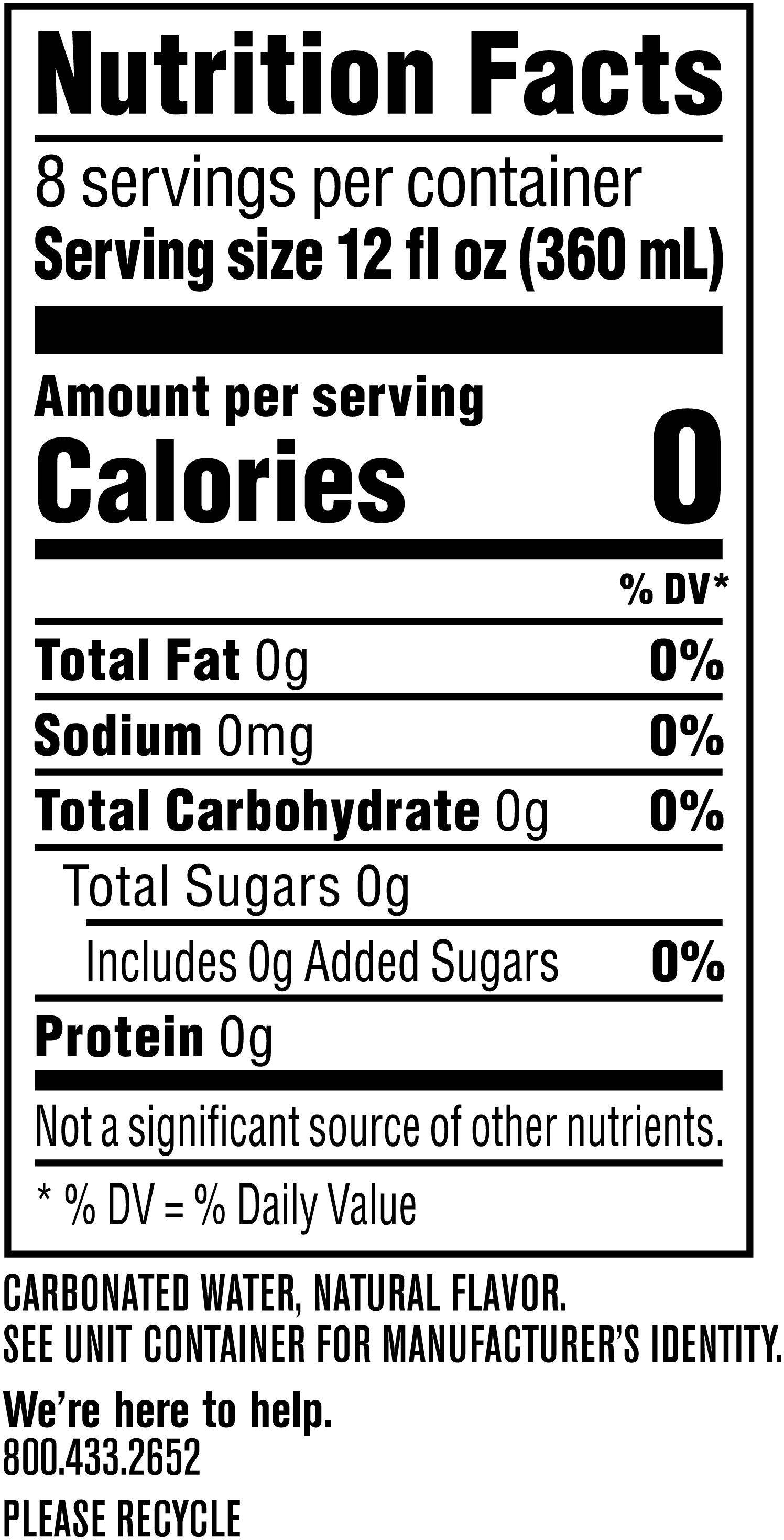 Image describing nutrition information for product bubly apple
