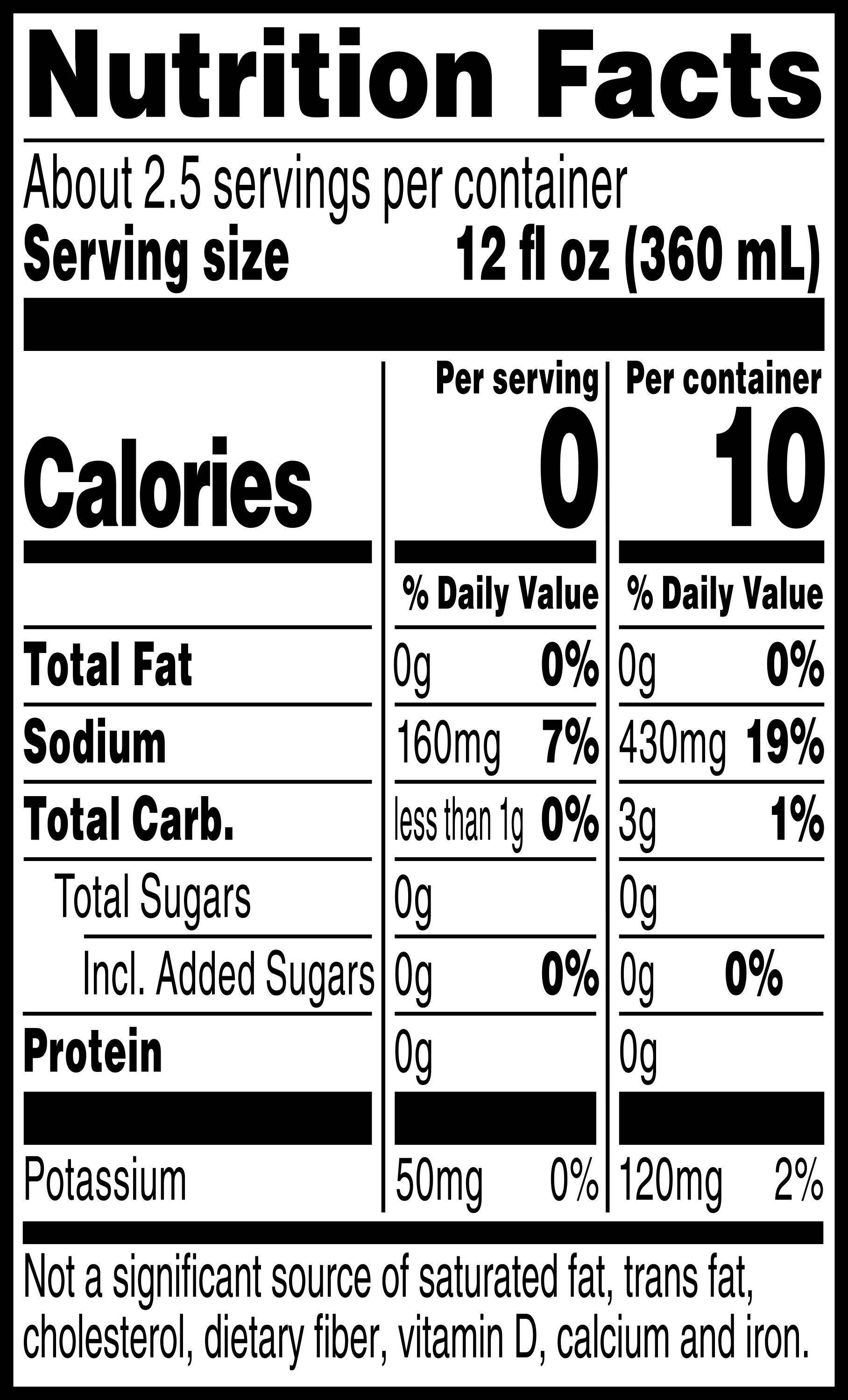 Image describing nutrition information for product Gatorade Zero Glacier Freeze