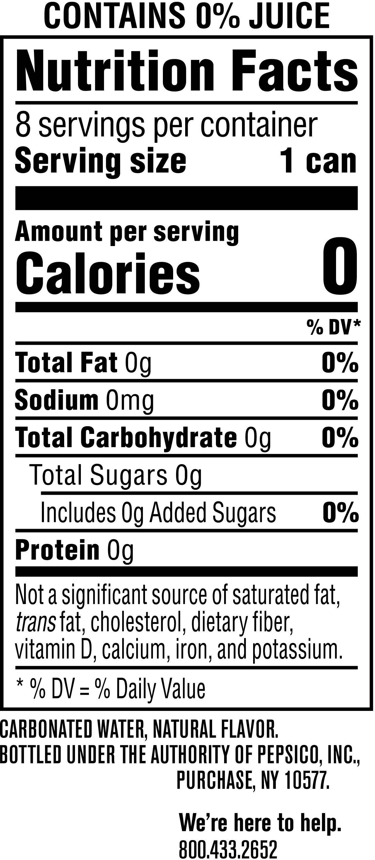 Image describing nutrition information for product bubly peach (3/8 Packs)