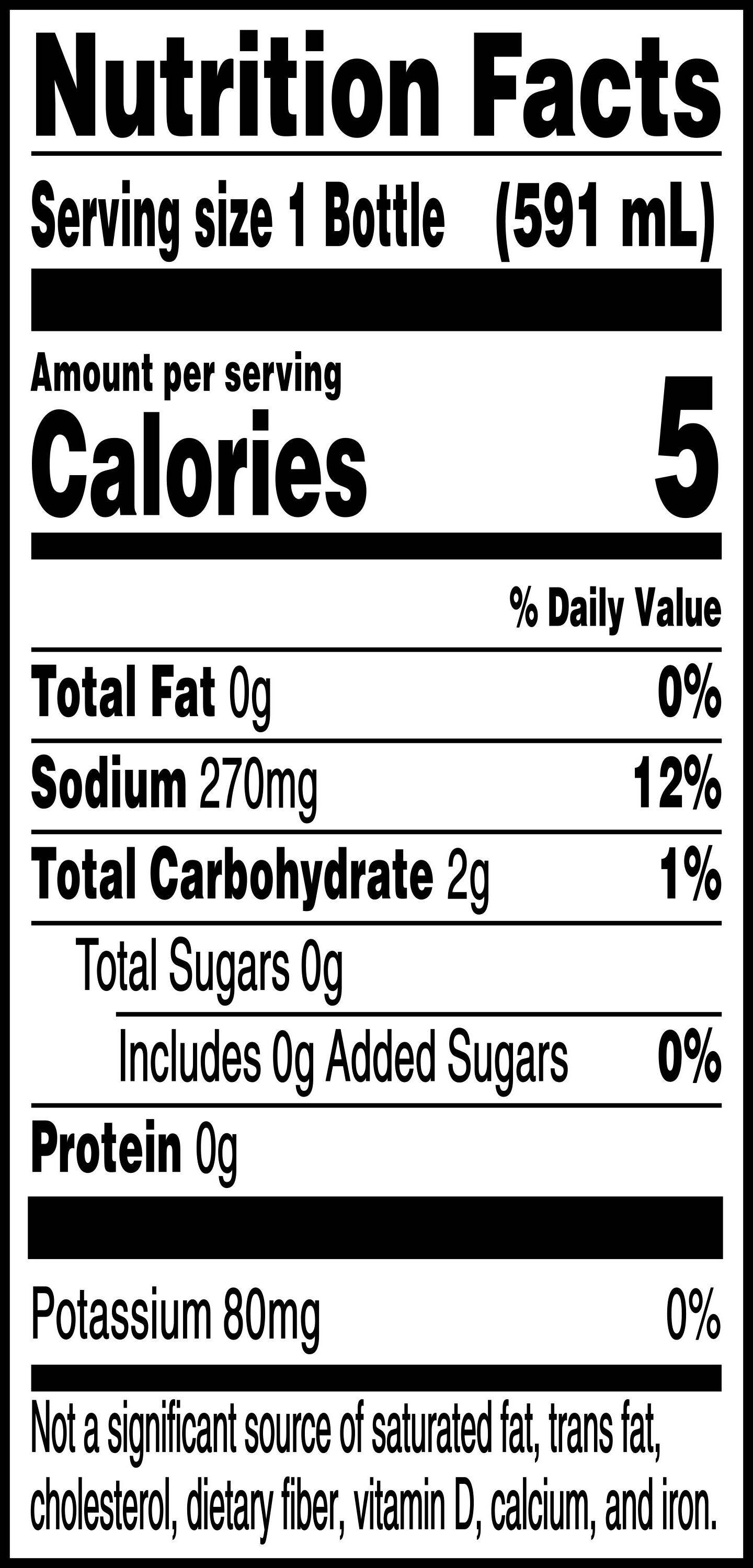 Image describing nutrition information for product Gatorade Zero Glacier Freeze