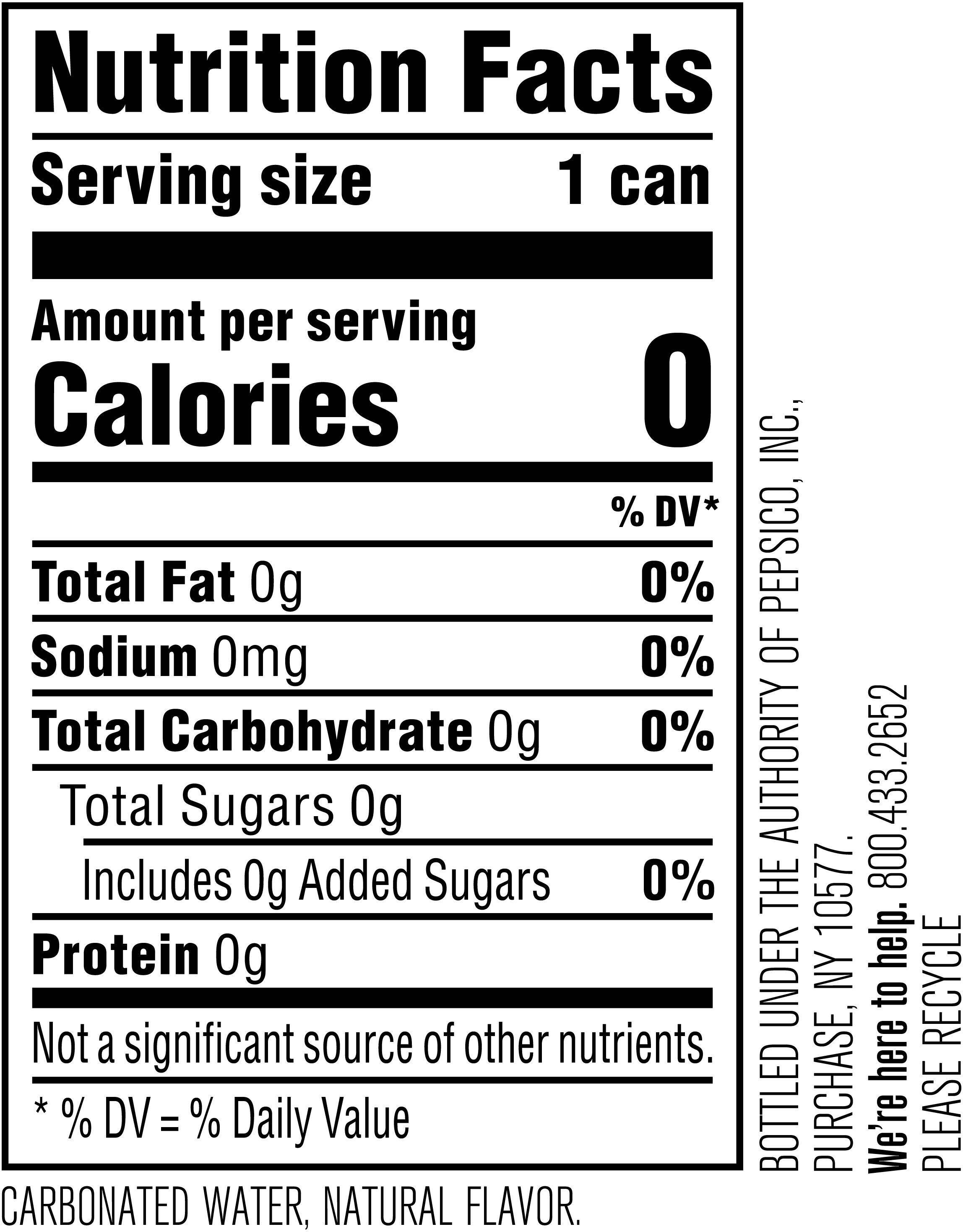 Image describing nutrition information for product bubly grapefruit