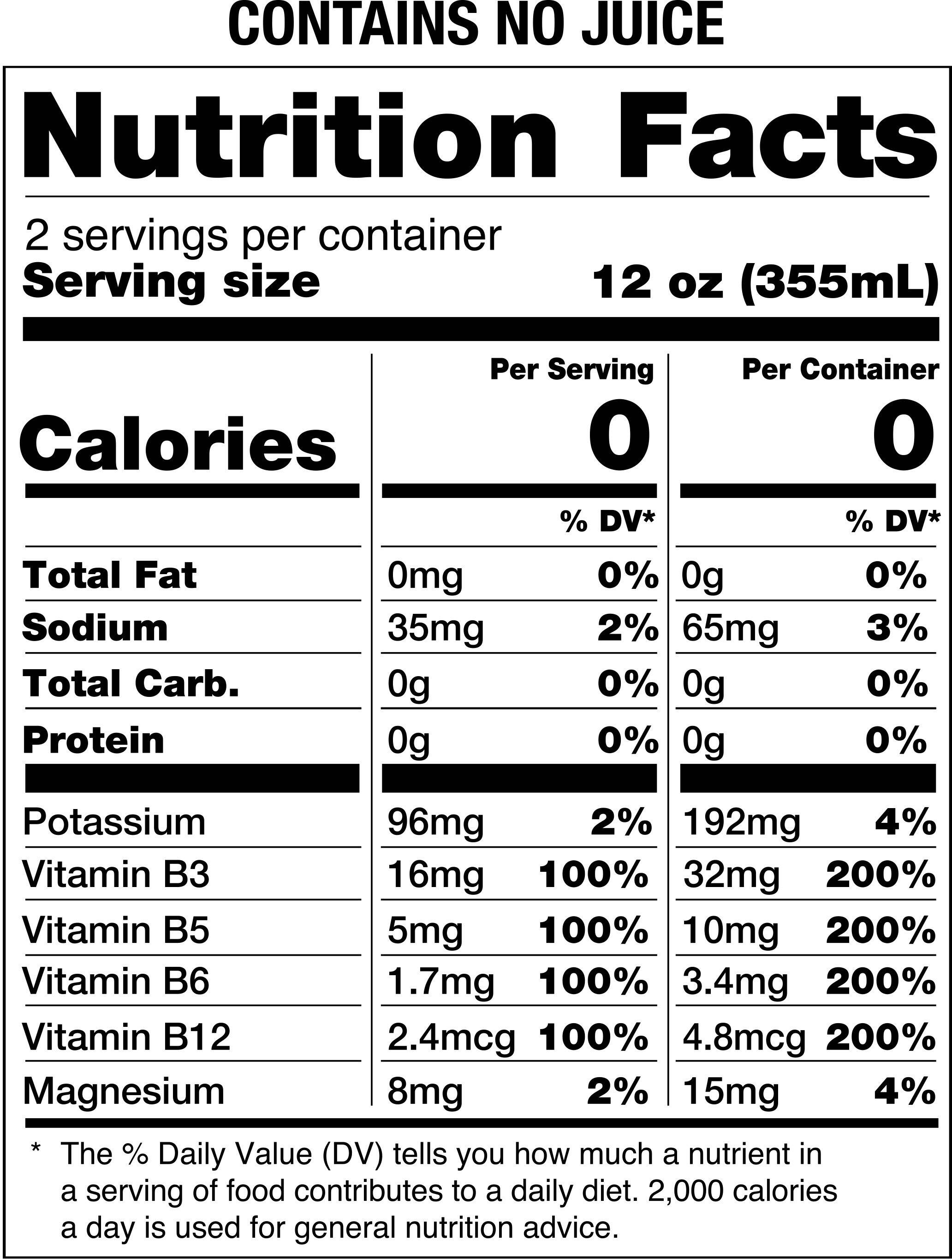 Image describing nutrition information for product Rockstar Xdurance Blue Raz