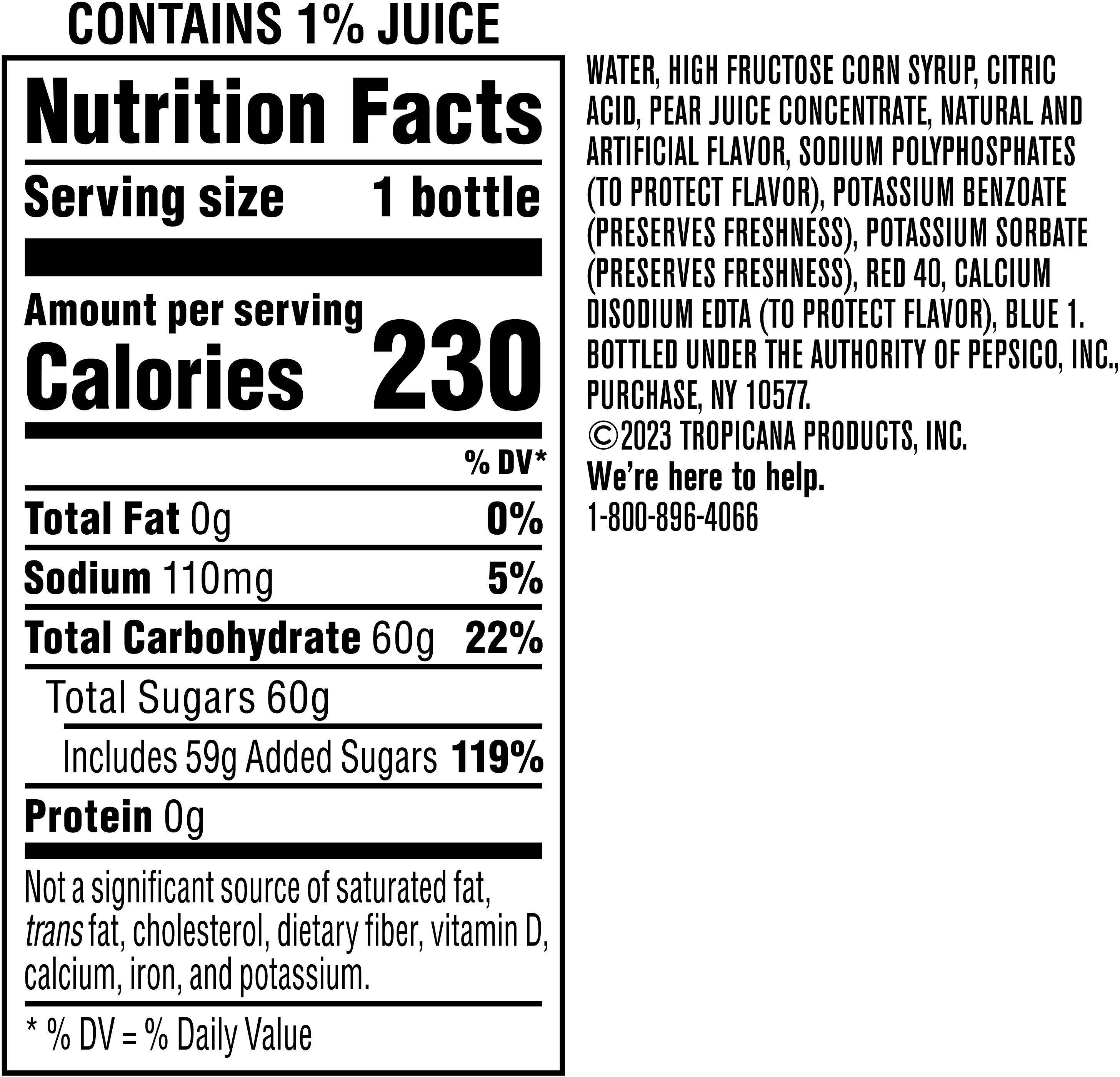 Image describing nutrition information for product Twister Tropical Fruit Fury