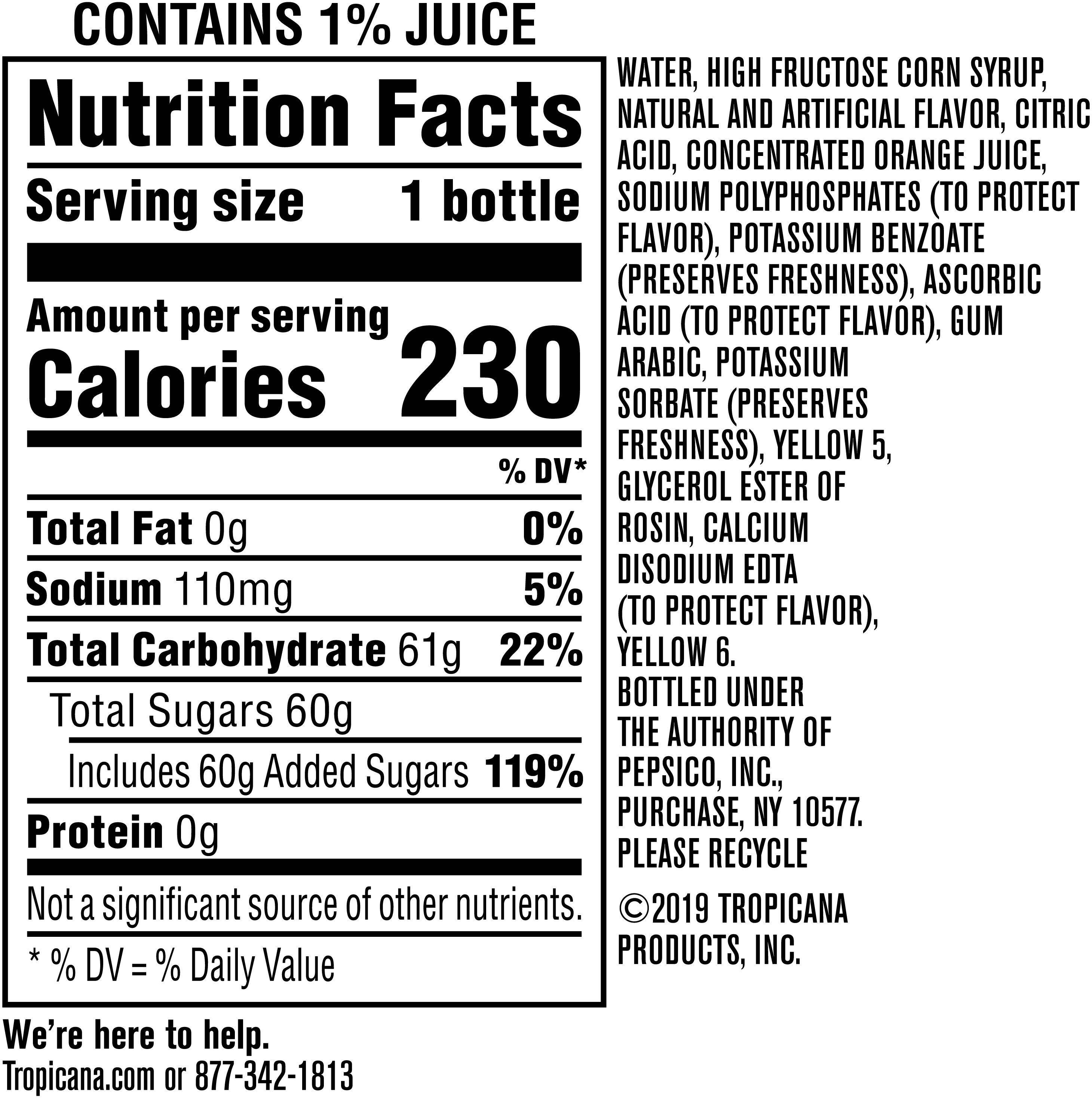 Image describing nutrition information for product Twister Orange Strawberry Banana Burst