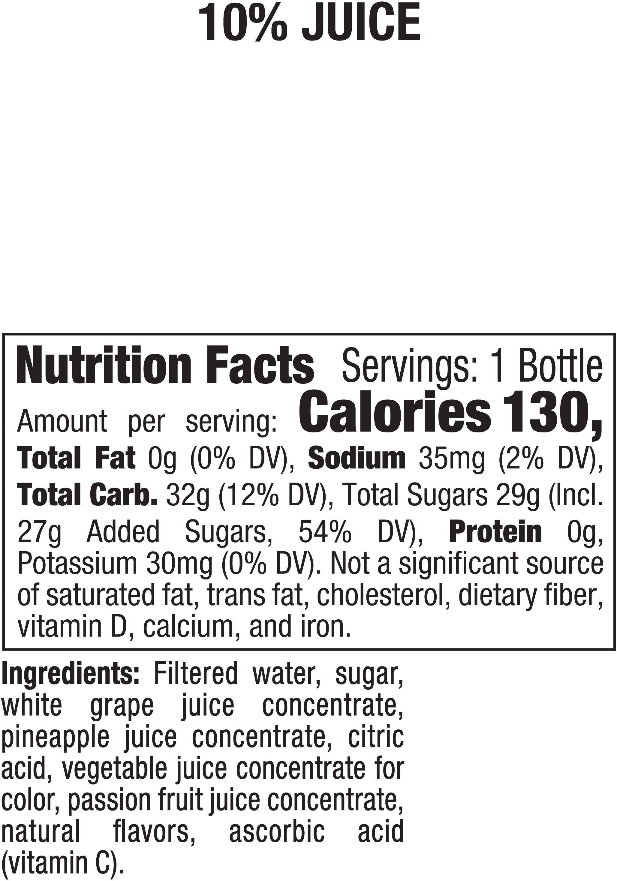 Image describing nutrition information for product Tropicana  Island Punch