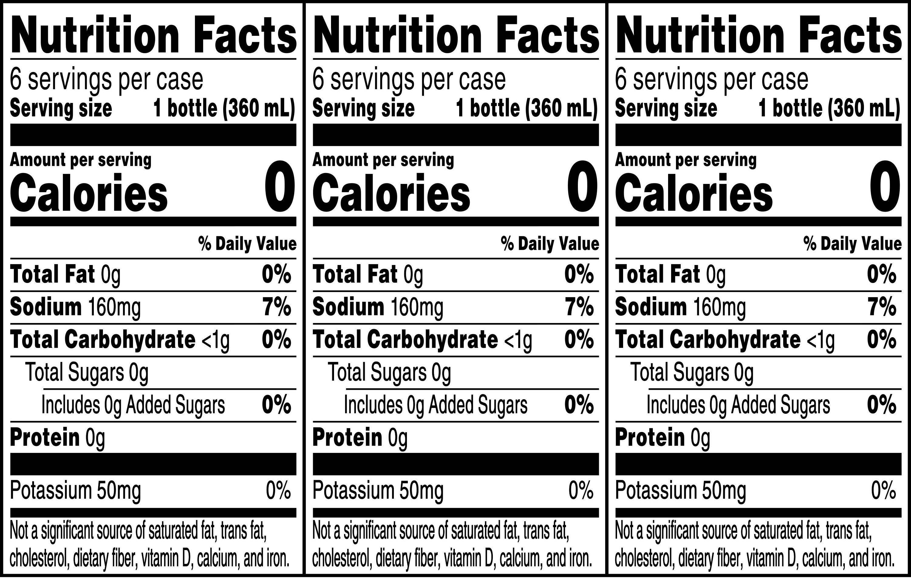 Image describing nutrition information for product Gatorade Zero Variety Pack