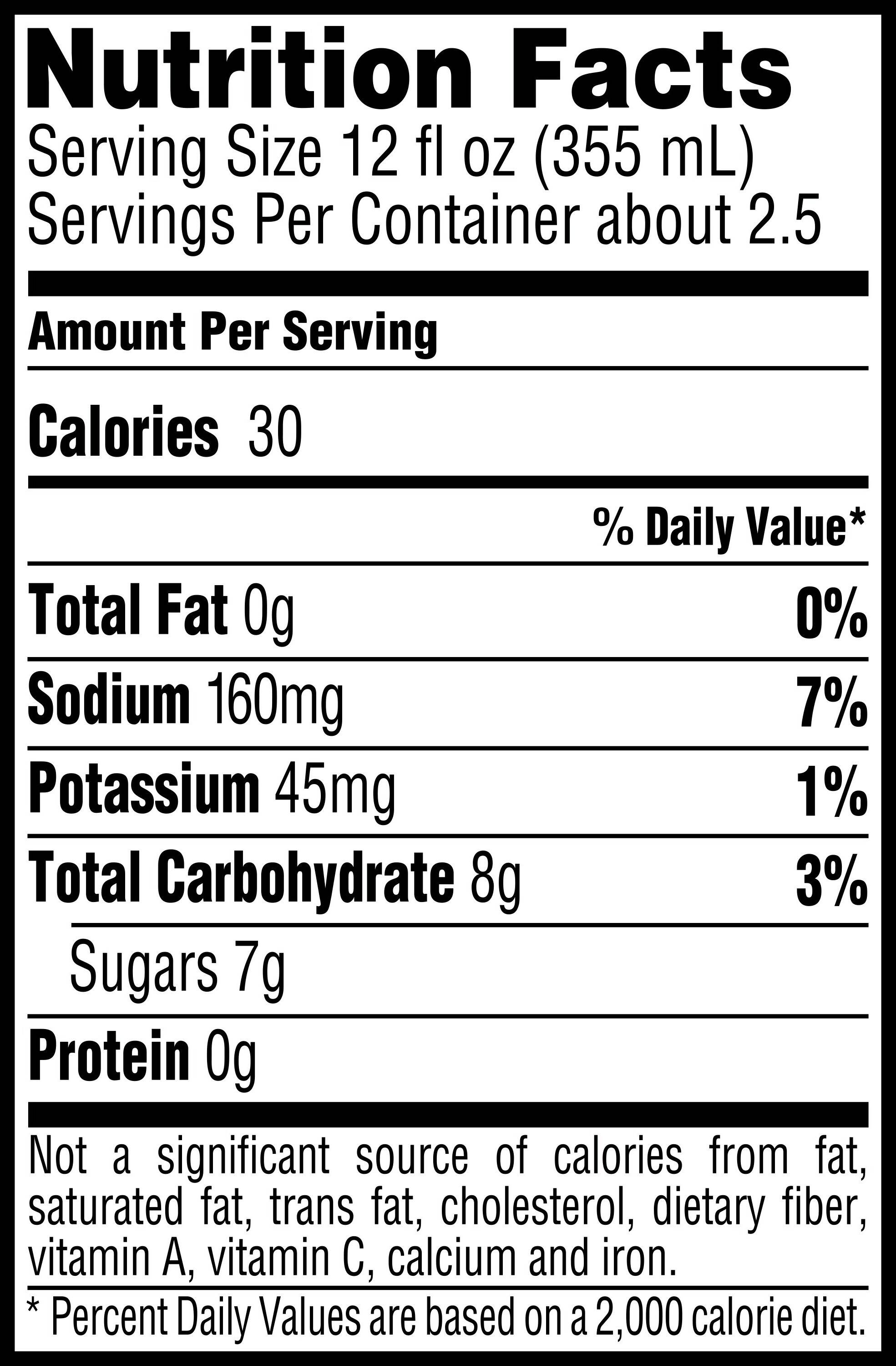 Image describing nutrition information for product Gatorade G2 Grape