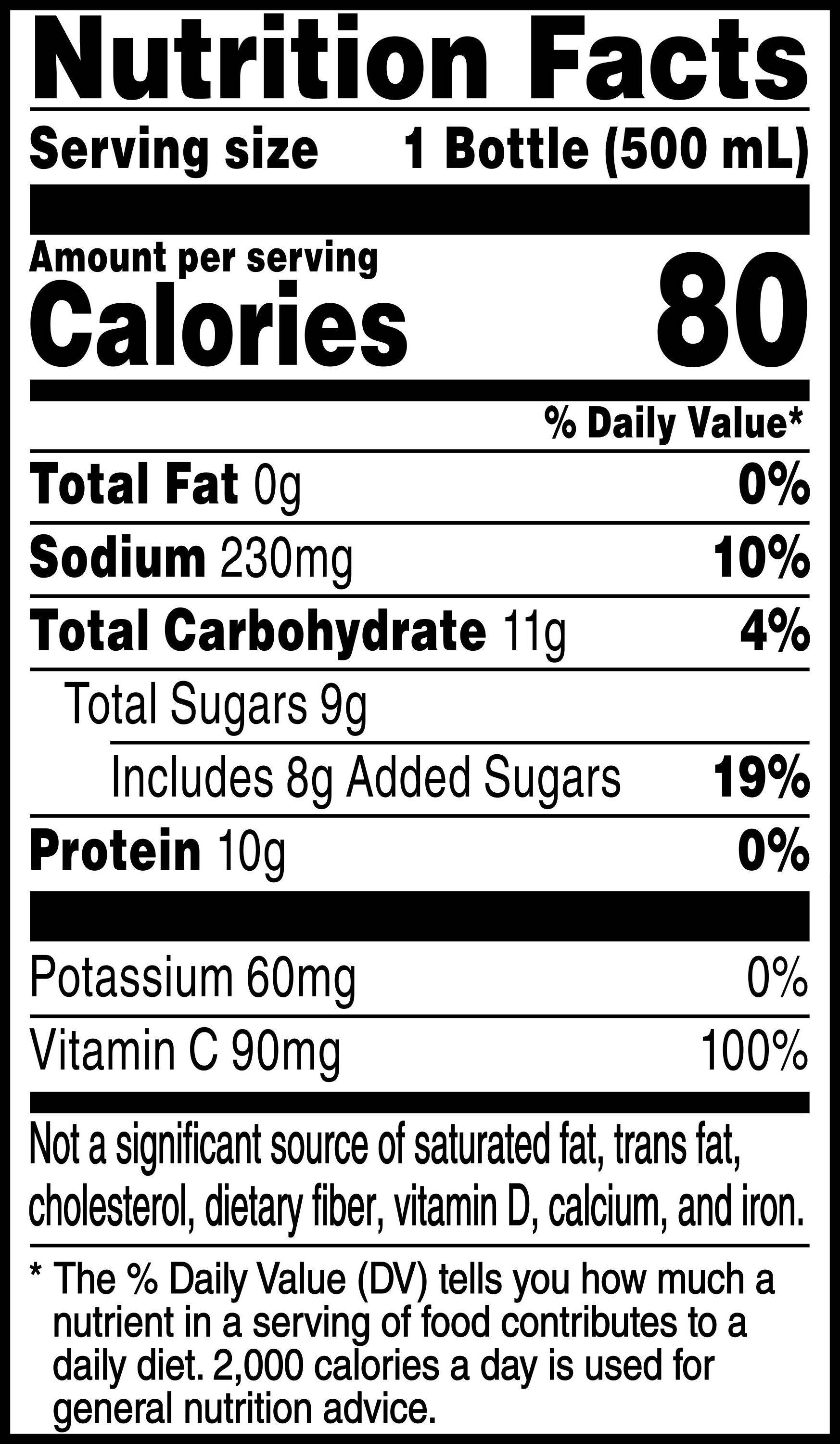 Image describing nutrition information for product Gatorade Bolt24 Apple Pear
