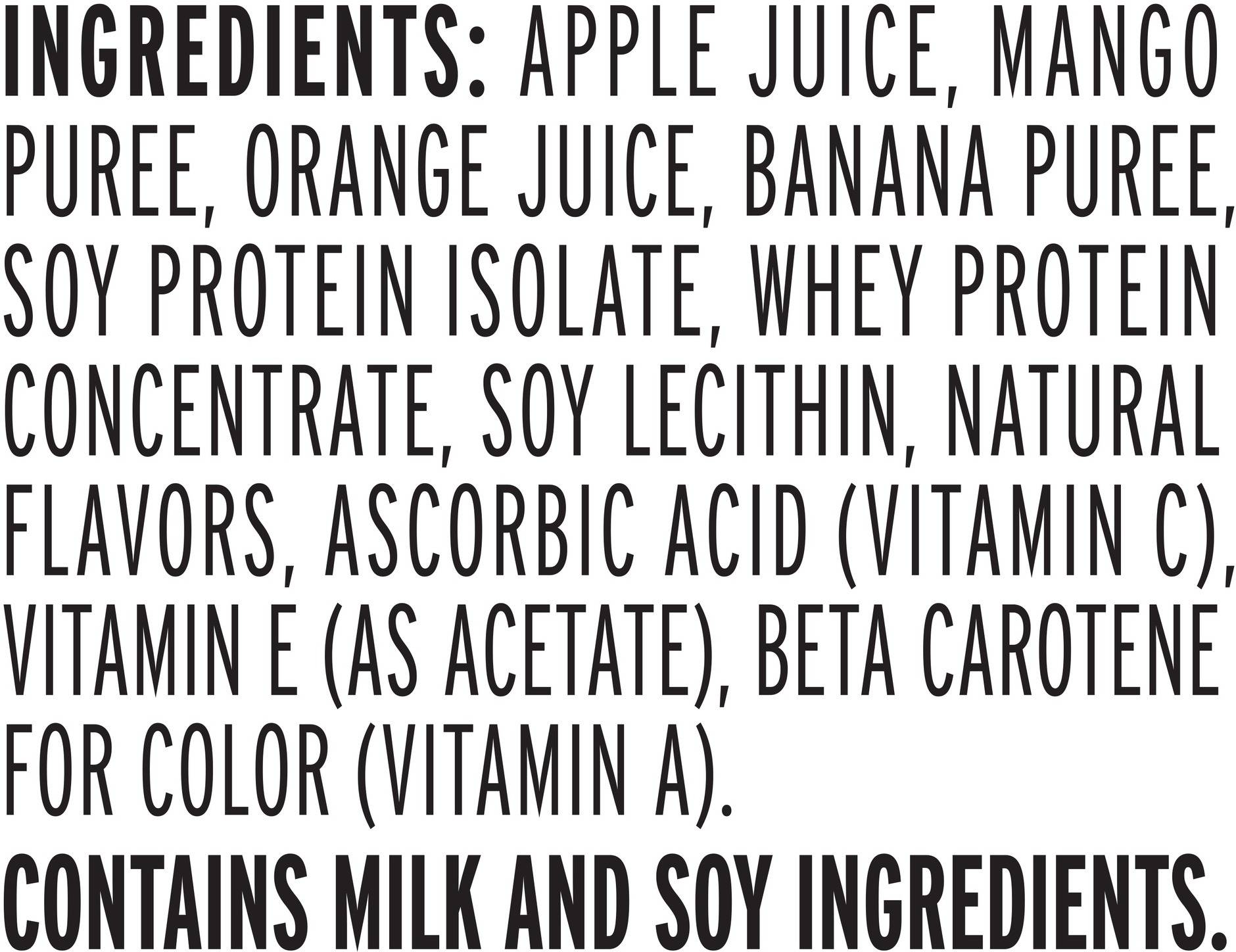 Image describing nutrition information for product Naked Juice Protein Mango