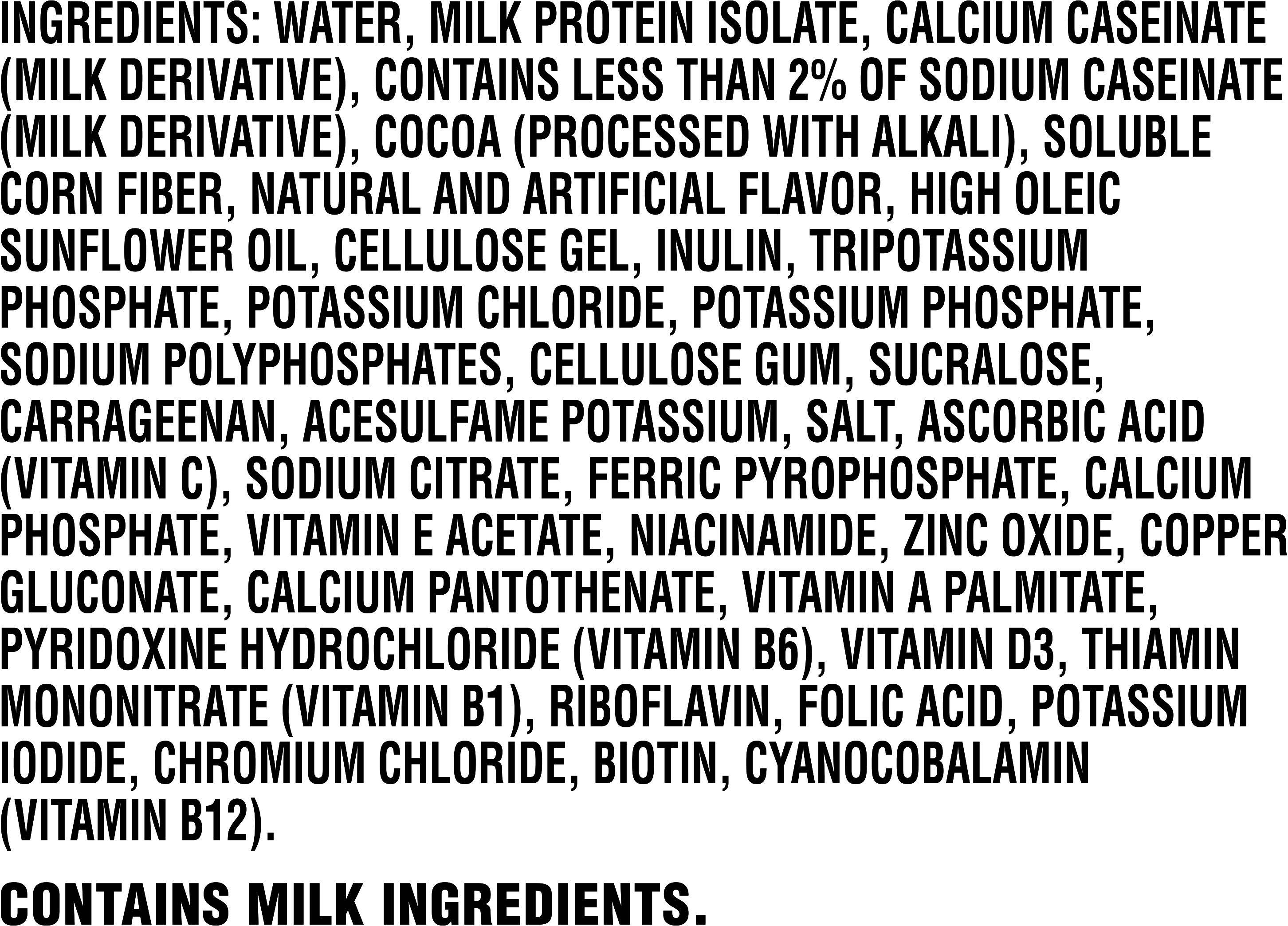 Image describing nutrition information for product Muscle Milk Pro Series 40 Knockout Chocolate