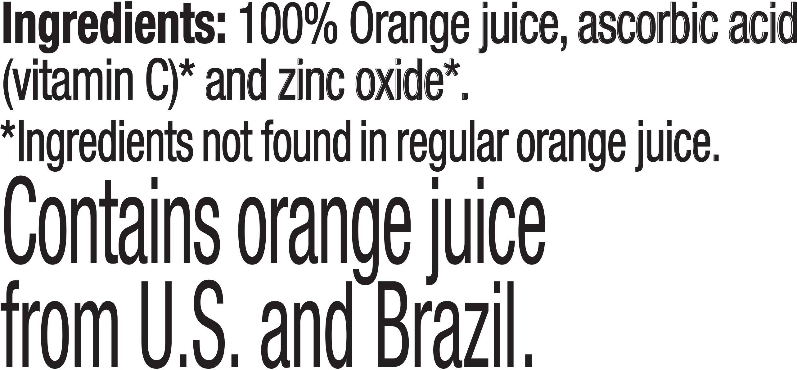 Image describing nutrition information for product Tropicana Pure Premium Orange Juice No Pulp Vitamin C & Zinc