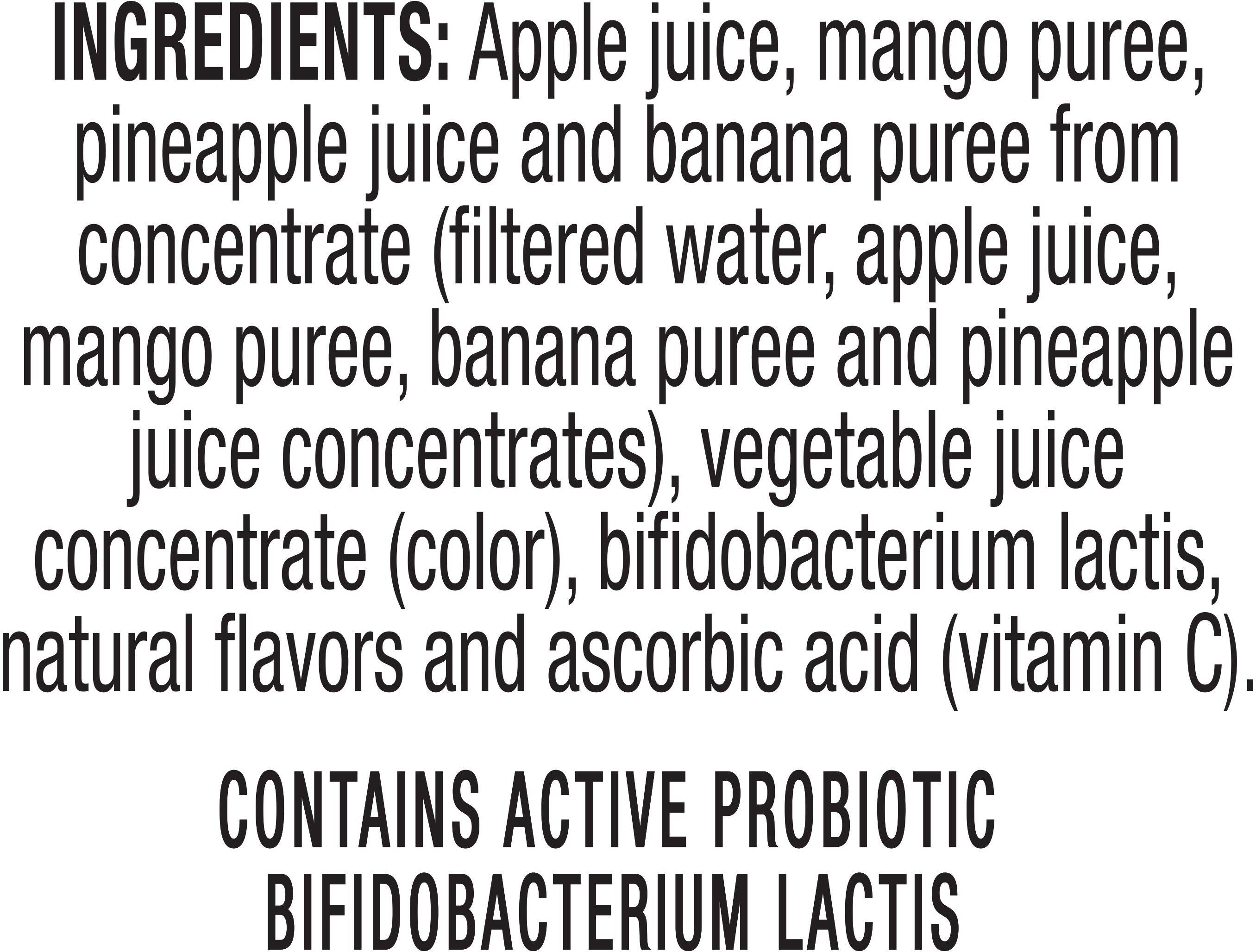 Image describing nutrition information for product Tropicana Probiotics Pineapple Mango